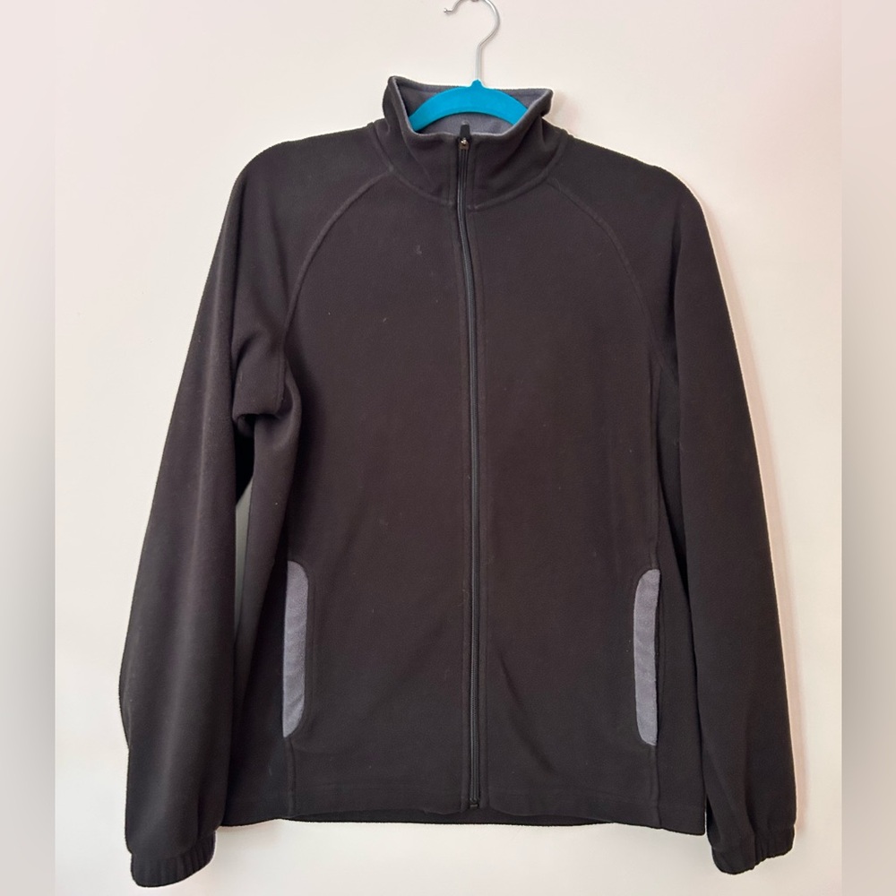 Starter Men’s‎ Small Black Full Zip Fleece Jacket Coat Pockets Logo